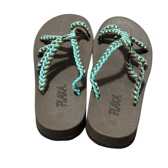 Plaka Relief Flip Flops Womens Size 8 Strappy Thong - Picture 5 of 5